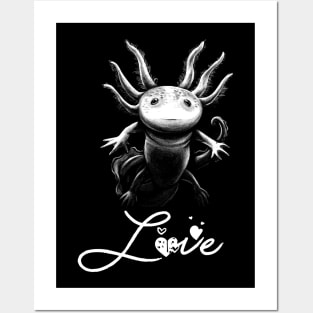 I Love You Axolotl Posters and Art